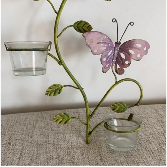 🪞 NEW Butterfly hanging votive candle holder metal wall frame home decor - Picture 3 of 5